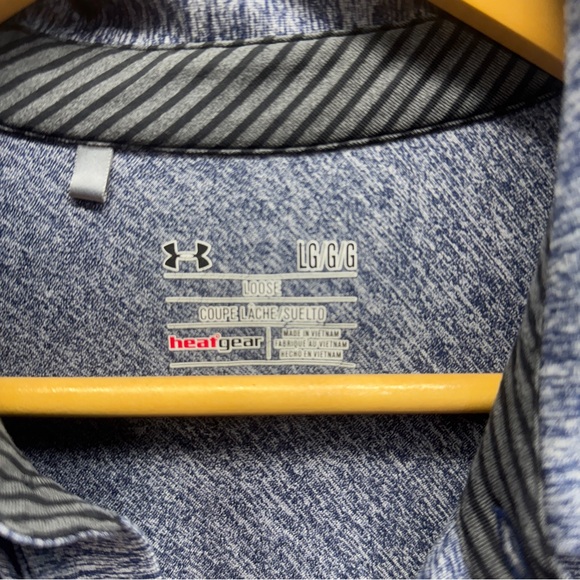 Under Armour Polo Blue Heathered Color Size Large - Picture 4 of 5
